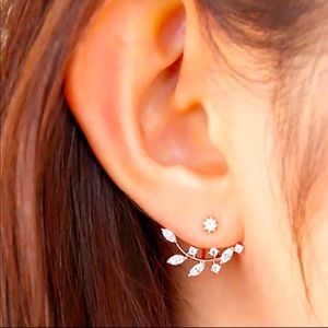 Leaf twig branch earrings